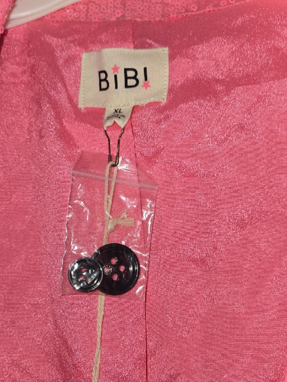 NWT BiBi Pink Sequin Bouclé Blazer sz XL - Picture 4 of 5
